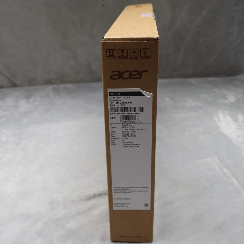 Acer Aspire 3 Retail Box Laptop Structural Supports Setup Guide Box Only